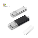 Clé USB impression intégrale corps aluminium avec capuchon transparent couleur noir dans boîte
