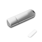 Clé USB impression intégrale corps aluminium disponible en chrome couleur argenté dans boîte
