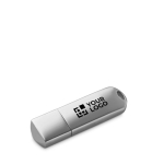 Clé USB impression intégrale corps aluminium disponible en chrome couleur argenté avec zone d'impression