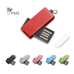 USB impression intégrale en aluminium avec clip pivotant coloré couleur rouge dans boîte