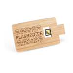 Carte USB impression intégrale en bois de bambou couleur naturel