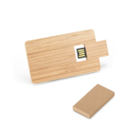 Carte USB impression intégrale en bois de bambou couleur naturel dans boîte