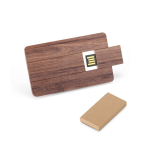 Carte USB impression intégrale en bois de noyer couleur bois foncé dans boîte