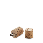 Clé USB impression intégrale en liège forme bouchon de vin couleur naturel avec zone d'impression