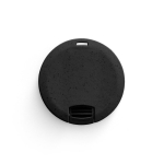 Clé USB ronde impression intégrale en fibre de blé et plastique couleur noir