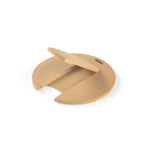 Clé USB ronde impression intégrale en fibre de blé et plastique couleur naturel