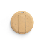 Clé USB ronde impression intégrale en fibre de blé et plastique couleur naturel