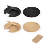 Clé USB ronde impression intégrale en fibre de blé et plastique couleur naturel dans boîte