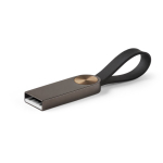 Clé USB impression intégrale en métal avec poignée en silicone couleur gris taupe