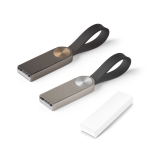 Clé USB impression intégrale en métal avec poignée en silicone couleur gris taupe dans boîte
