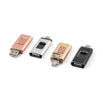 USB impression intégrale métal 4 fonctions en 1 avec clip rétractable couleur noir
