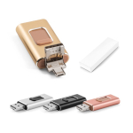 USB impression intégrale métal 4 fonctions en 1 avec clip rétractable couleur noir dans boîte