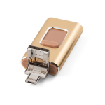 USB impression intégrale métal 4 fonctions en 1 avec clip rétractable couleur doré clair