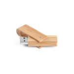 Clé USB pivotante impression intégrale en bois de bambou couleur naturel