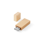 Clé USB impression intégrale en bois de bambou avec capuchon couleur naturel