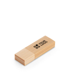 Clé USB impression intégrale en bois de bambou avec capuchon couleur naturel avec zone d'impression