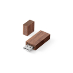 Clé USB impression intégrale en bois de noyer avec capuchon couleur bois foncé