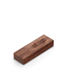 Clé USB impression intégrale en bois de noyer avec capuchon couleur bois foncé avec zone d'impression