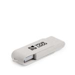 Clé USB écologique pivotante impression intégrale en fibre de blé couleur blanc vue principale