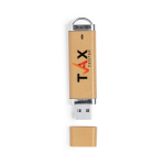 Clé USB impression intégrale en paille de blé avec capuchon et anneau couleur naturel