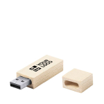 USB impression intégrale avec boîtier en bois de bambou et capuchon couleur bois clair vue principale