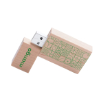 Clé USB impression intégrale carrée en bois de bambou avec capuchon couleur bois clair