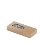 Clé USB impression intégrale carrée en bois de bambou avec capuchon couleur bois clair vue principale