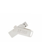 Clé USB impression intégrale avec corps et clip en métal couleur argenté vue principale