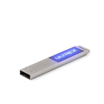 USB plat en métal impression intégrale avec lumière pour logo couleur argenté