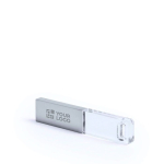 USB impression intégrale en métal et verre avec LED à la connexion couleur argenté vue principale