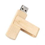 Clé USB pivotante en bois impression intégrale avec USB Type C couleur bois clair