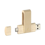 Clé USB pivotante en bois impression intégrale avec USB Type C couleur bois clair