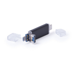 Clé USB impression intégrale en aluminium avec Micro USB et Type C couleur noir