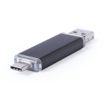 Clé USB impression intégrale en aluminium avec Micro USB et Type C couleur noir