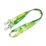 Cordon à double mousqueton pour sublimation, sur mesure, fabriqué UE couleur blanc