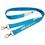 Cordon à double mousqueton pour sublimation, sur mesure, fabriqué UE couleur blanc