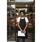 Tablier long ajustable en polycoton 240 g/m² couleur noir vue d'ambiance