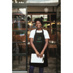 Tablier long ajustable en polycoton 240 g/m² couleur noir vue d'ambiance principale