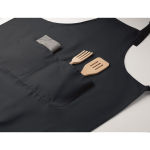 Tablier long ajustable en polycoton 240 g/m² couleur bleu quatrième vue photographique