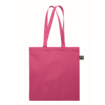 Sac de courses en coton Fairtrade avec soufflet 180 g/m² couleur fuchsia