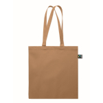 Sac de courses en coton Fairtrade avec soufflet 180 g/m² couleur ivoire