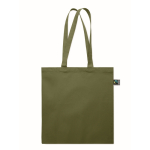Sac de courses en coton Fairtrade avec soufflet 180 g/m² couleur vert foncé
