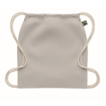 Sac en coton avec fermeture à cordon 180 g/m² couleur gris deuxième vue