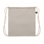 Sac en coton avec fermeture à cordon 180 g/m² couleur gris troisième vue