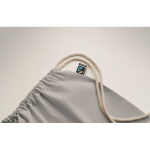 Sac en coton avec fermeture à cordon 180 g/m² couleur gris cinquième vue photographique