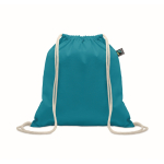 Sac en coton avec fermeture à cordon 180 g/m² couleur turquoise