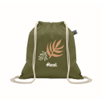 Sac en coton avec fermeture à cordon 180 g/m² couleur vert foncé vue principale