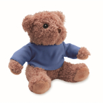 Ours en peluche avec t-shirt coloré personnalisable couleur bleu