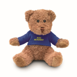 Ours en peluche avec t-shirt coloré personnalisable couleur bleu vue principale