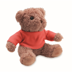 Ours en peluche avec t-shirt coloré personnalisable couleur rouge
